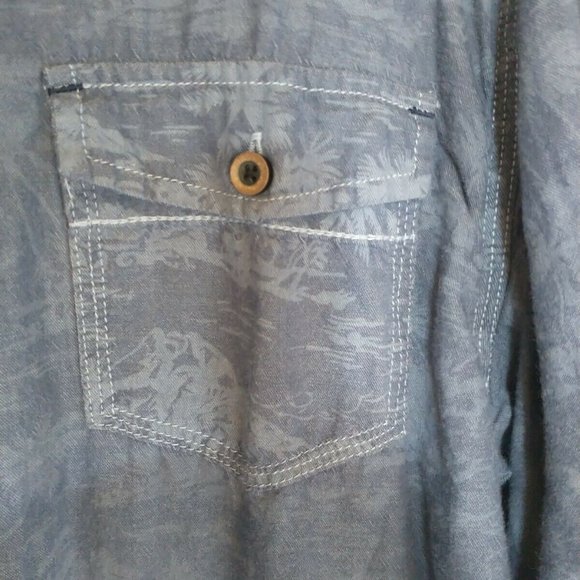 Private Member Men's XL Blue Hawaiian Short Sleeve Button Up Shirt - Picture 4 of 11